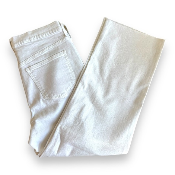 J Crew Slim Wide Leg Jean White Denim Raw Hem Womens Size 29 High Waist Slimming - Picture 5 of 16
